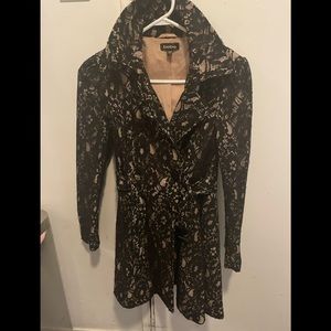 Lace back coat by Bebe
